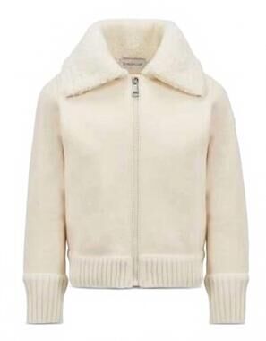 NEW MONCLER girls' zip up cardigan in cream